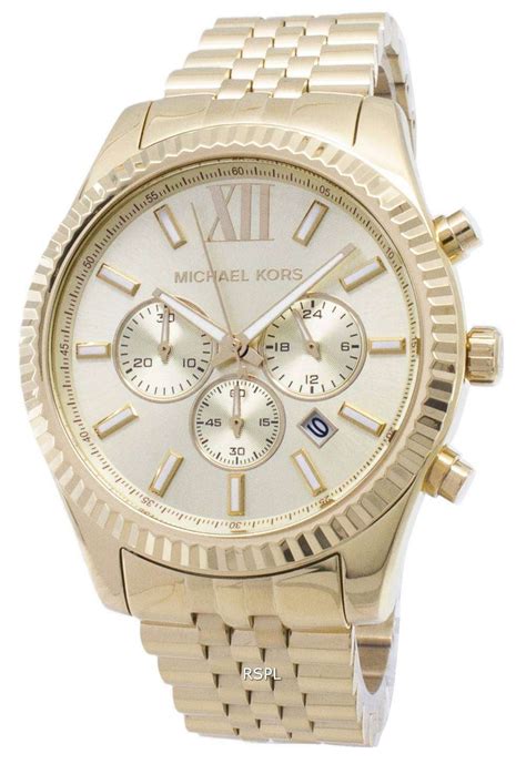 michael kors mens mk8281 lexington chronograph watch|Michael Kors lexington champagne dial.